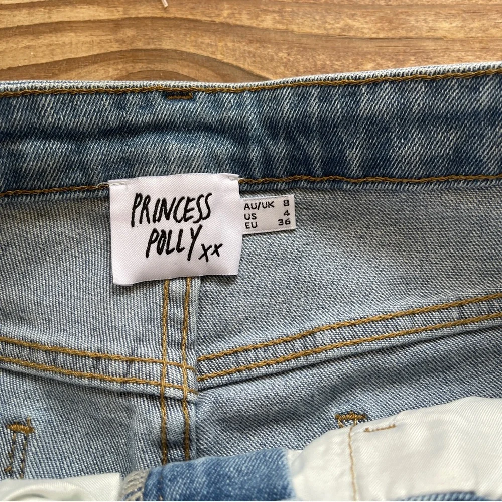 Princess Polly Light Wash Straight Leg Jeans Mid Rise Slim Bootcut | US 4